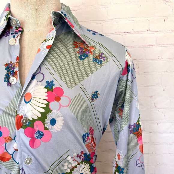 70's Givenchy by chesa - Funky Floral Print - Size Large - Picture 4 of 12